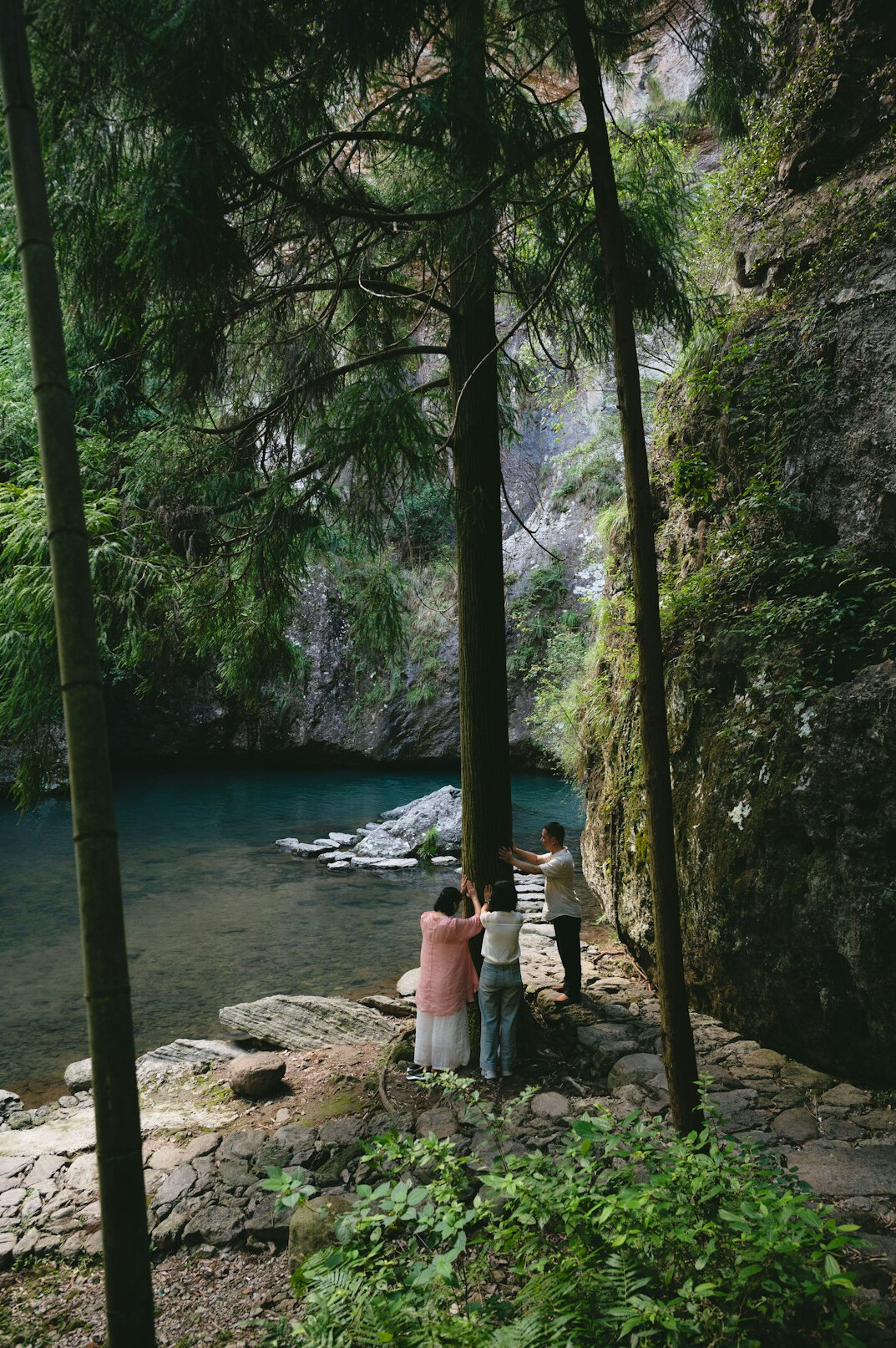 calm person in nature