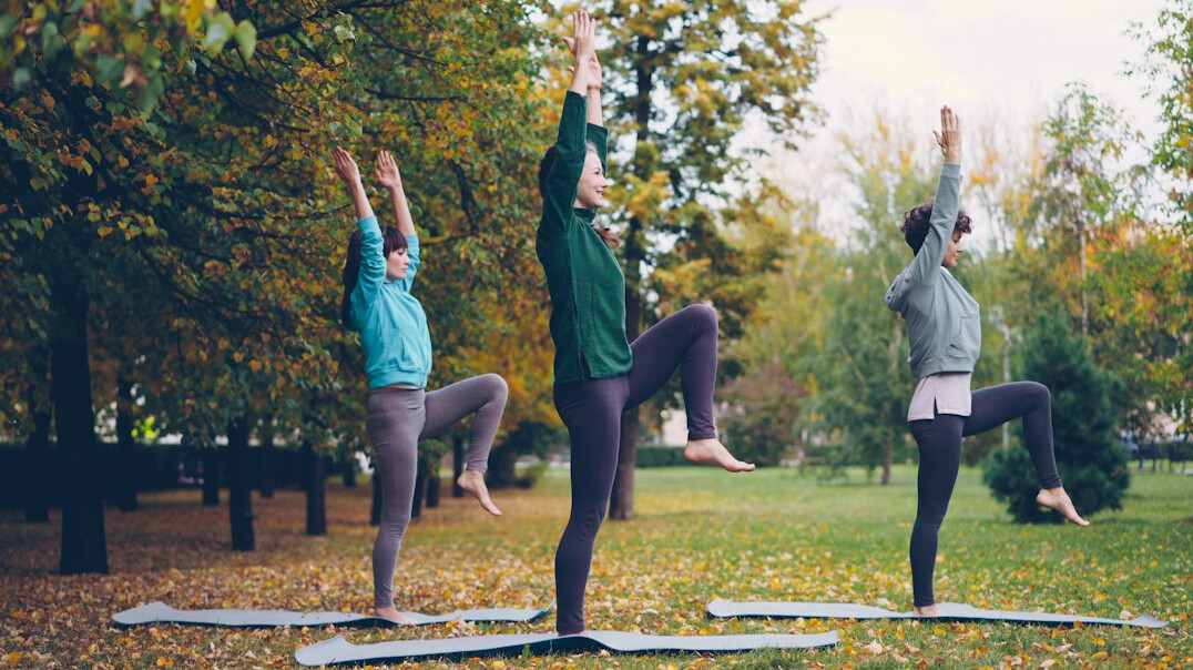 woman meditating outdoors